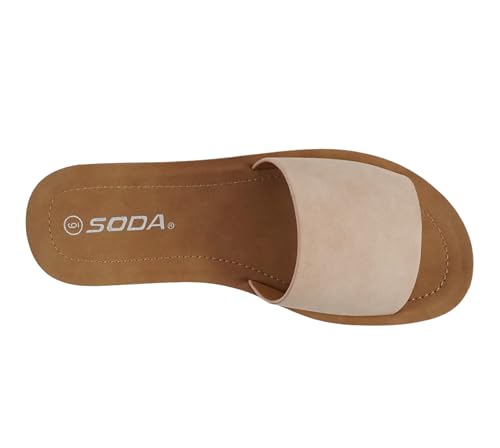 PRODUCTO 798-1 Soda Shoes Chanclas para Mujer Zapatillas Lisas Básicas Sandalias Sin Cordones Diapositivas Casual Peep Toe Beach EFRON-S (Blush Nbpu, Blush Nbpu, us_footwear_size_system, adulto, mujer, numérico, mediano, 8.5)