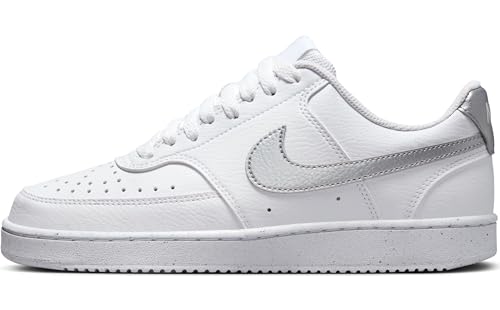 PRODUCTO 752-3 Zapatillas NIKE Wmns Court Vision Low Next Nature DH3158 108 para mujer, Blanco metálico plateado blanco, 8.5 US