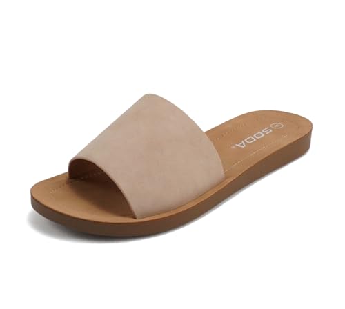 PRODUCTO 798-1 Soda Shoes Chanclas para Mujer Zapatillas Lisas Básicas Sandalias Sin Cordones Diapositivas Casual Peep Toe Beach EFRON-S (Blush Nbpu, Blush Nbpu, us_footwear_size_system, adulto, mujer, numérico, mediano, 8.5)