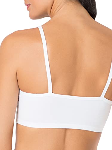 PRODUCTO 764-3 Fruit of The Loom Conjunto de 3 sujetadores deportivos de algodón con tirantes finos para mujer, Blanco/Blanco/Blanco, 38