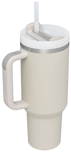 PRODUCTO 713-3 Stanley Quencher H2.0 Soft Matte Collection, vaso aislado al vacío de acero inoxidable con tapa y pajita para bebidas heladas y frías, Dune, 40 oz