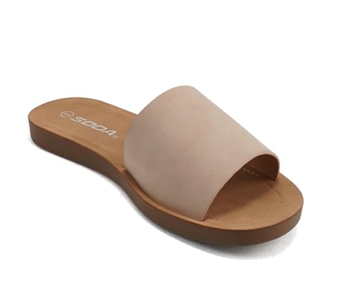 PRODUCTO 798-1 Soda Shoes Chanclas para Mujer Zapatillas Lisas Básicas Sandalias Sin Cordones Diapositivas Casual Peep Toe Beach EFRON-S (Blush Nbpu, Blush Nbpu, us_footwear_size_system, adulto, mujer, numérico, mediano, 8.5)