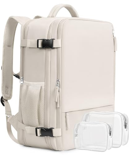 PRODUCTO 676 Beraliy Mochila de viaje aprobada por aerolínea, mochila de mano, mochila para computadora portátil, bolsa impermeable para fin de semana, mochila informal, mochila para senderismo, color beige