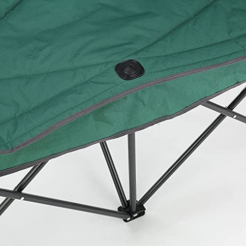 PRODUCTO 667 ARROWHEAD OUTDOOR Silla plegable portátil para acampar doble dúo Loveseat con soporte para 2 tazas y copas de vino, bolsa de transporte resistente, asientos y apoyabrazos acolchados, soporta hasta 500 libras, soporte con sede en EE. UU.