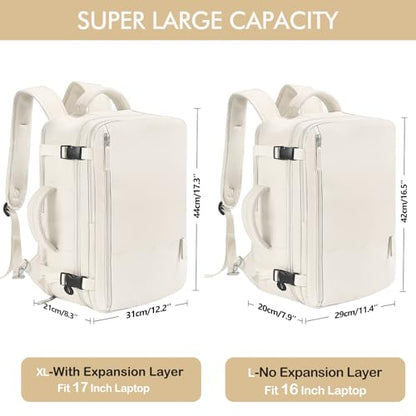 PRODUCTO 676 Beraliy Mochila de viaje aprobada por aerolínea, mochila de mano, mochila para computadora portátil, bolsa impermeable para fin de semana, mochila informal, mochila para senderismo, color beige