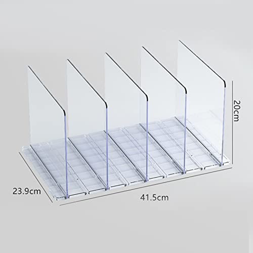 PRODUCTO 626 Fuhomtre Separadores de estantes de acrílico para armarios, divisores de estantes altos para organización de armarios, separadores de estantes de madera, para dormitorio, cocina, organizador ordenado de ropa, bolso, libro, platos, 5 unidades