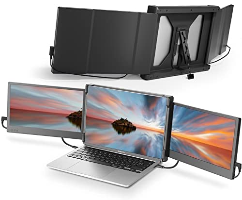 PRODUCTO 719 Monitor portátil Teamgee para computadora portátil, pantalla IPS Full HD de 12", extensor de pantalla de monitor triple dual, HDMI/USB-A/Type-C Plug and Play para Windows, Chrome y Mac, funciona con computadoras portátiles de 13"-16"