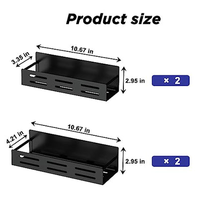 PRODUCTO 781 Carwiner Paquete de 4 estantes magnéticos para especias para refrigerador, organizador magnético para refrigerador, estante magnético fuerte para refrigerador, estante lateral de almacenamiento para refrigerador para cocina