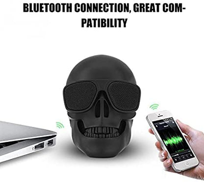 PRODUCTO 777 Altavoz portátil con forma de cabeza, inalámbrico, Bluetooth 4.1, reproductor estéreo MP3 para PC, portátil, Mac, teléfono, reproductor de audio, viajes, regalo único, fiesta, altavoces al aire libre (calavera negra)