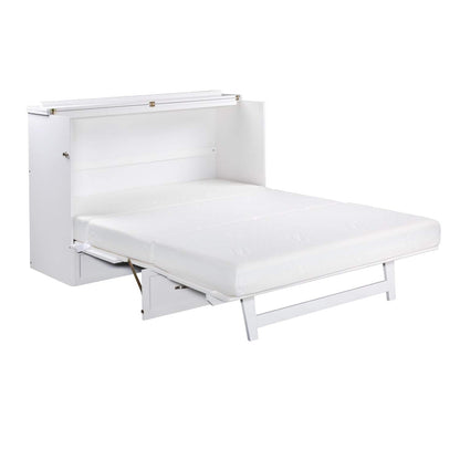 PRODUCTO 671 Cómoda de cama AFI Deerfield Murphy con estación de carga, tamaño Queen, blanco