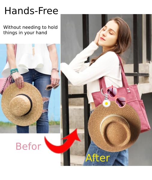 PRODUCTO 722-3 Clip para sombrero para viaje en bolsa, mochila, soporte para sombrero, accesorios de viaje para mujer, clip para sombrero para colgar sombreros de sol, gafas de sol, llaves del auto, regalos para el día de la madre para mamá, esposa, novia