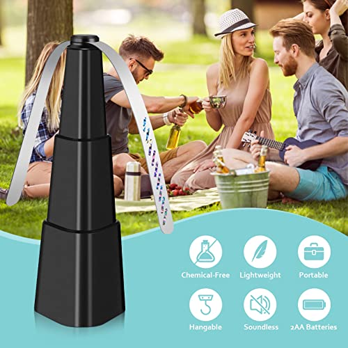 PRODUCTO 661 Abanicos de moscas para mesas, repelente  para interiores y exteriores, mantiene alejadas a las moscas, ventilador portátil con cuchillas holográficas, disuasivo de moscas para picnic, restaurante, fiesta, hogar, barbacoa (paquete de 4)