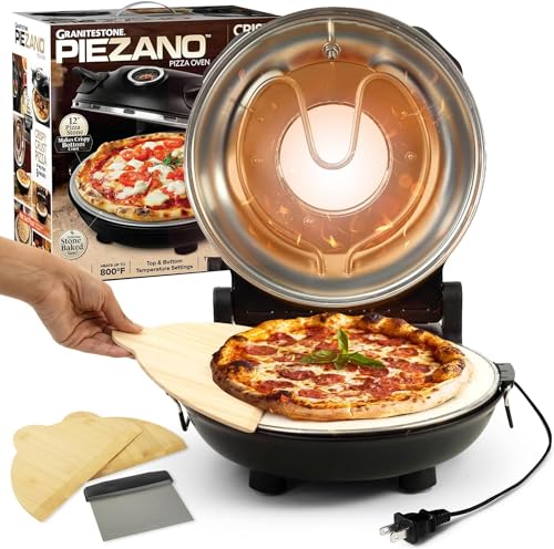 PRODUCTO 660 Horno de pizza  – Horno de pizza eléctrico portátil para interiores, encimera de horno de pizza para interiores de 12 pulgadas, máquina para hacer pizzas horneada en piedra Calienta hasta 800˚F para disfrutar  del horno de ladrillos en casa