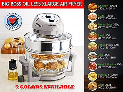 PRODUCTO 650 Horno freidora de aire grande de 16 cuartos - Horno halógeno extra grande con más de 50 freidoras de aire Libro de recetas para comidas rápidas y fáciles para toda la familia, el horno AirFryer prepara alimentos crujientes más saludables