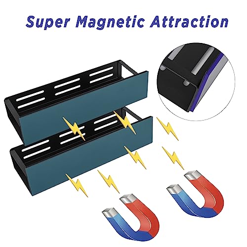 PRODUCTO 781 Carwiner Paquete de 4 estantes magnéticos para especias para refrigerador, organizador magnético para refrigerador, estante magnético fuerte para refrigerador, estante lateral de almacenamiento para refrigerador para cocina