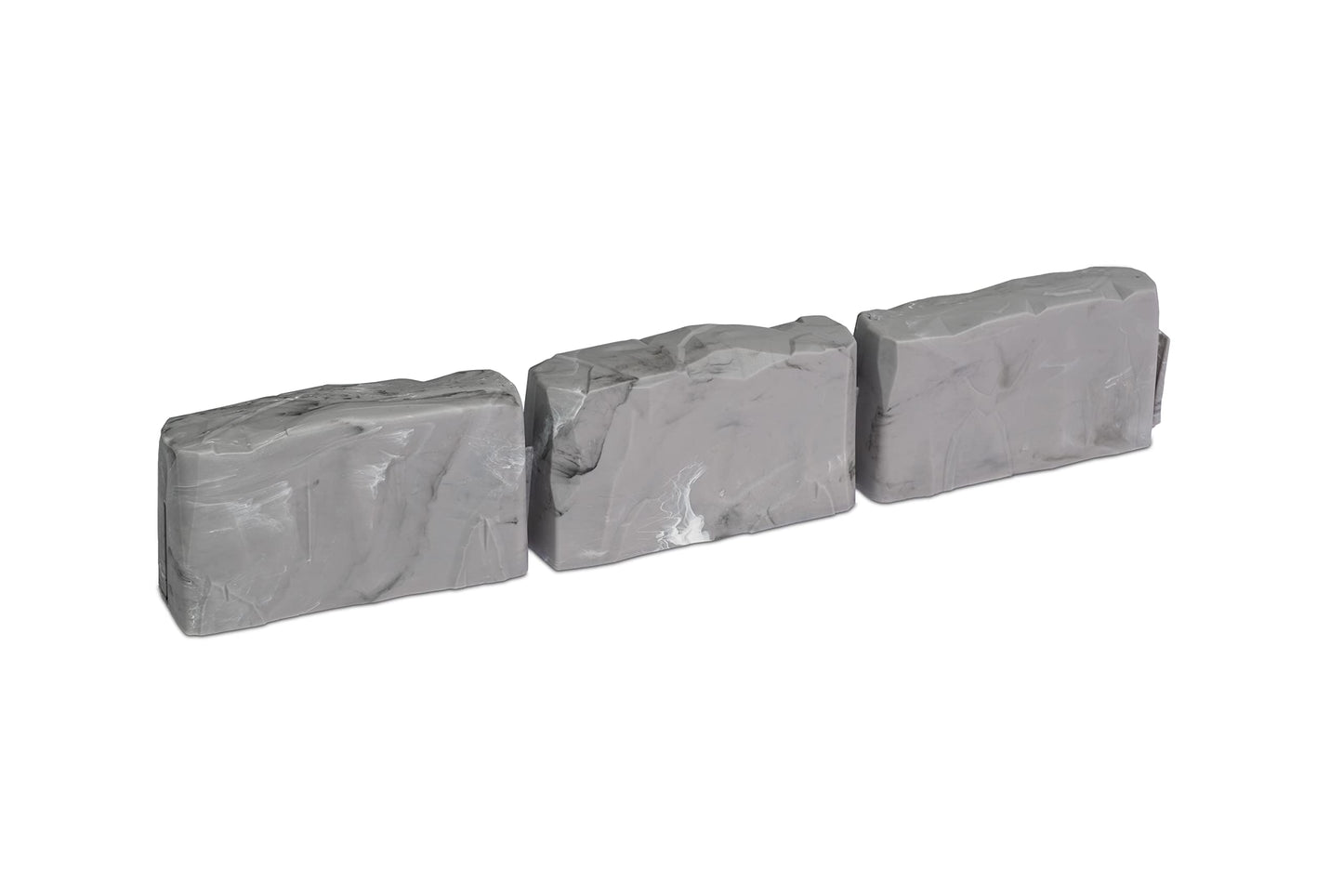 PRODUCTO 738-1 Borde de paisaje EasyFlex sin excavación con púas de anclaje, borde de jardín decorativo con aspecto de piedra de 2,7 pulgadas de alto, kit de 15 pies, gris pizarra