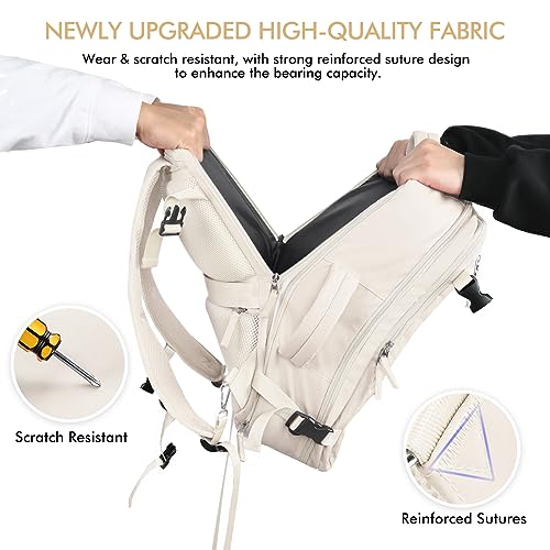 PRODUCTO 676 Beraliy Mochila de viaje aprobada por aerolínea, mochila de mano, mochila para computadora portátil, bolsa impermeable para fin de semana, mochila informal, mochila para senderismo, color beige