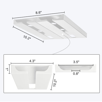 PRODUCTO 648-1 PTBeenta Estante de plástico para copas de vino, soporte para copas de vino sin perforación debajo del estante y gabinete, colgador organizador para copas colgantes para gabinete de bar, cocina, paquete de 2, blanco, 2 posavasos incluidos