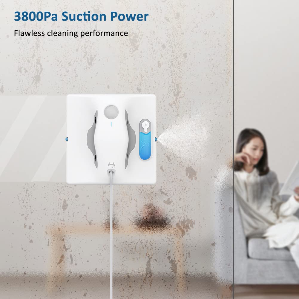 PRODUCTO 702 Robot limpiador de ventanas Hutt W8 con rociador de agua automático, robot de limpieza de ventanas automático con detección de sensor láser anticaída - Interior y exterior