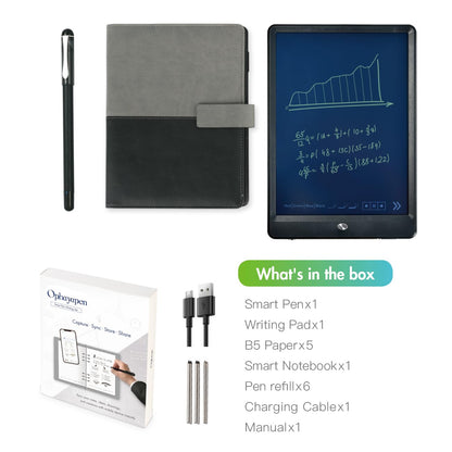 PRODUCTO 637-1 Ophayapen Smart Pen+Notebook+Tablet, SmartPen Sincronización en tiempo real para digitalizar, almacenar y compartir notas en papel, ideal para tomar notas, dibujar, usar con la aplicación Ophaya Pro+, compatible con Android e iOS