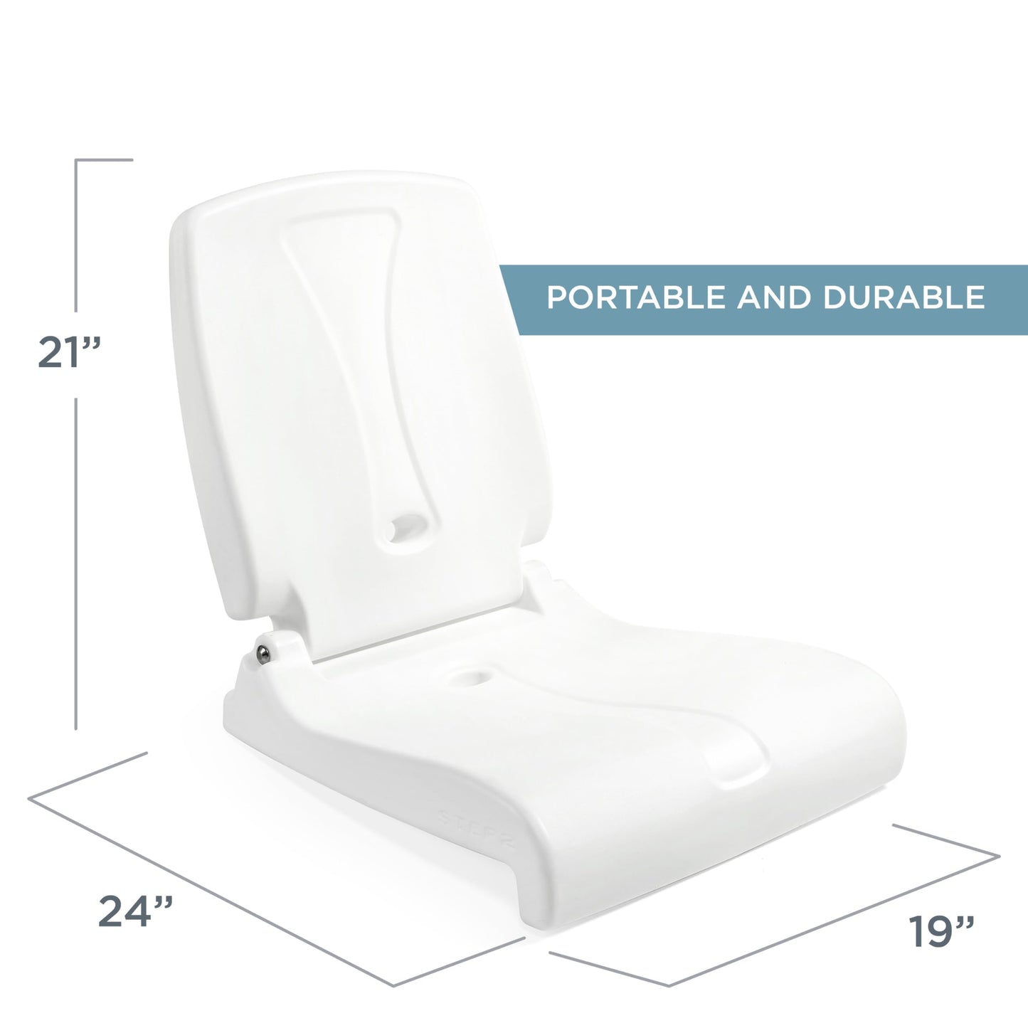 PRODUCTO 684 Step2 Asiento plegable para adultos, silla portátil para exteriores para piscina, camping, silla de picnic, proporciona apoyo para la espalda cuando se sienta en el suelo, color blanco