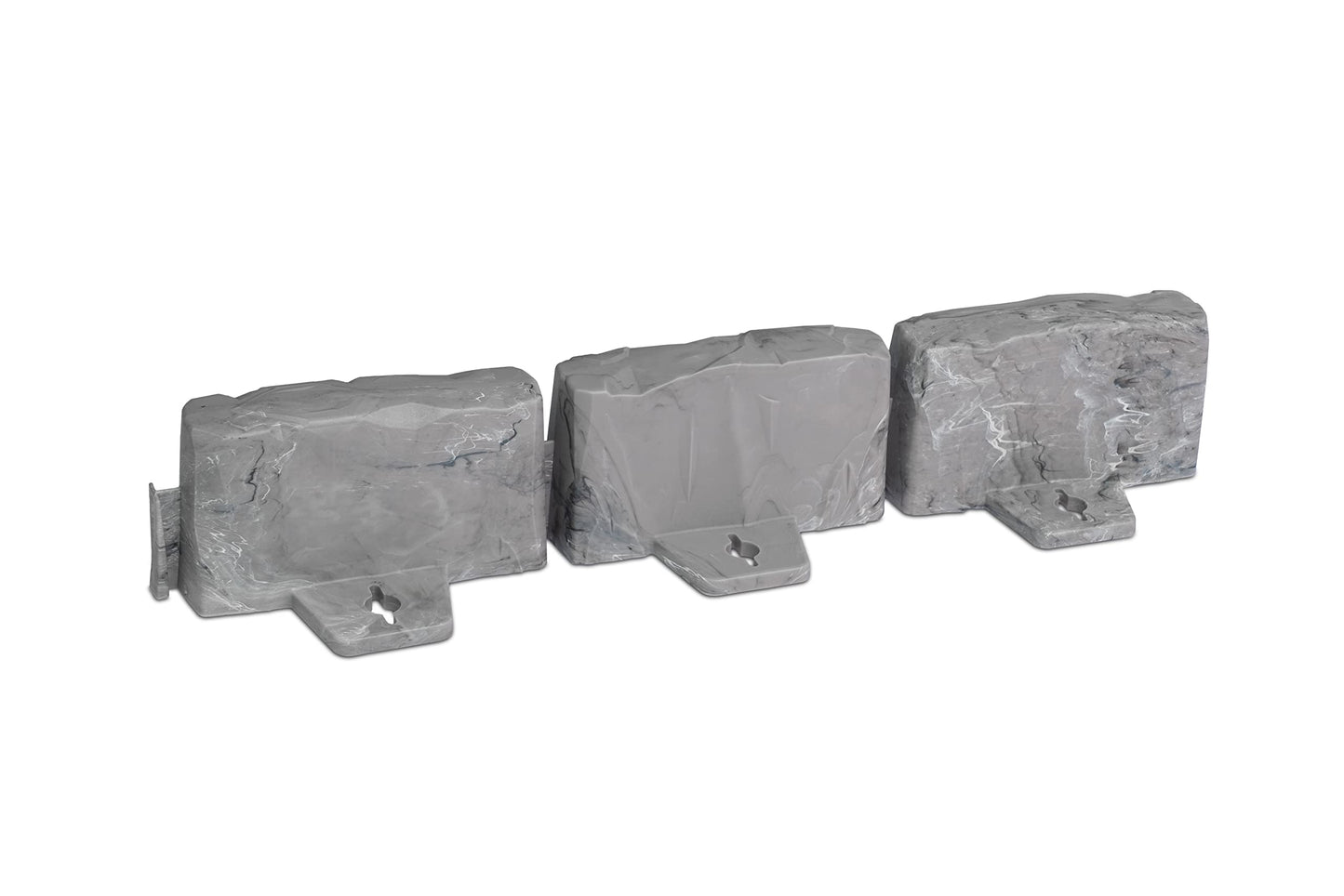 PRODUCTO 738-1 Borde de paisaje EasyFlex sin excavación con púas de anclaje, borde de jardín decorativo con aspecto de piedra de 2,7 pulgadas de alto, kit de 15 pies, gris pizarra