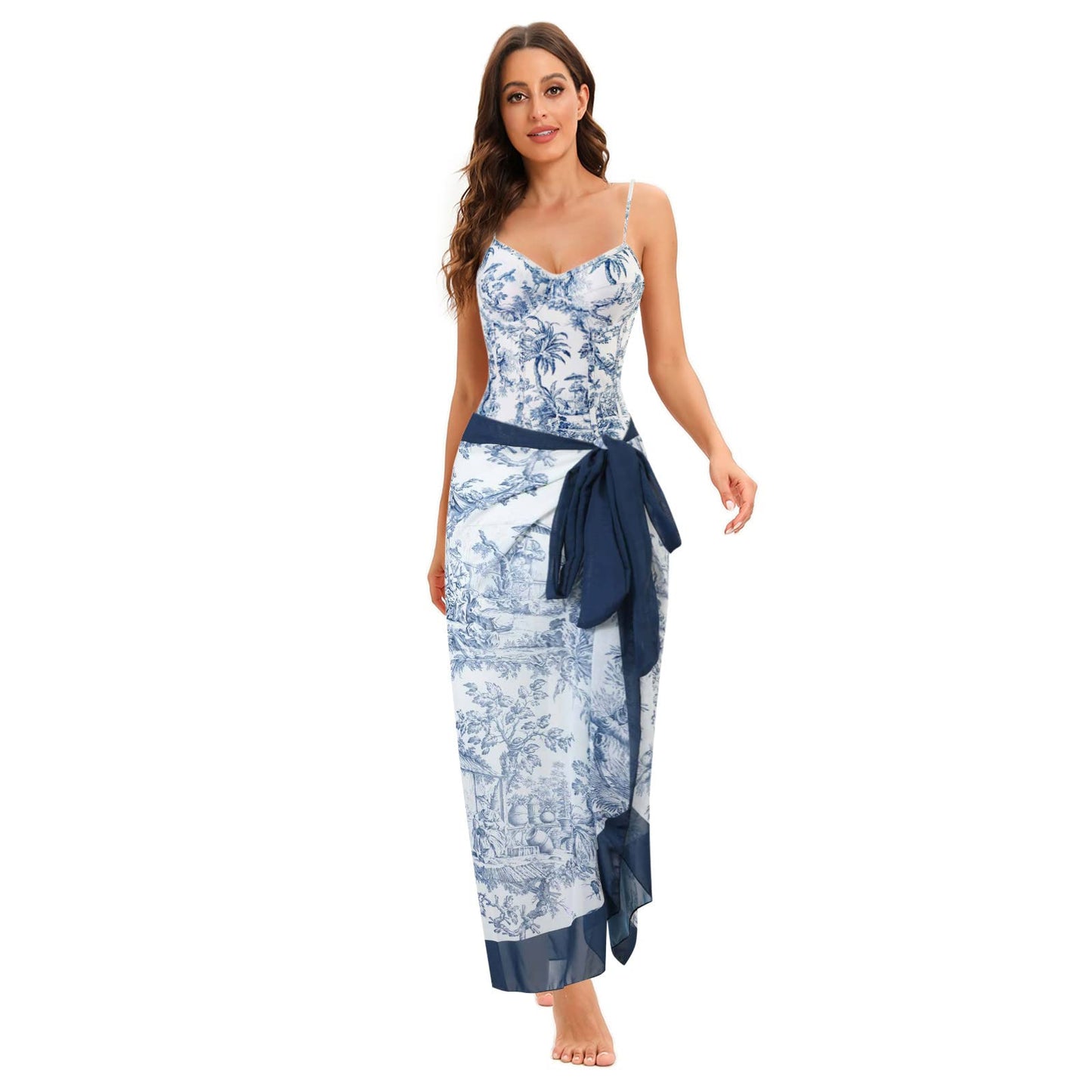 PRODUCTO 686 Cbcbtwo Traje de baño de una pieza para mujer con bikini Maxi faldas cruzadas Traje de baño con estampado floral de 2 piezas Conjunto de tankini con control de barriga