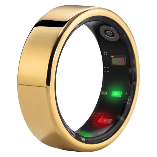 PRODUCTO 637-5 AMOVAN Anillo Inteligente Monitor de Salud del Sueño Frecuencia Cardíaca Oxígeno en Sangre Aleación de Titanio Rastreador Bluetooth Ligero para Hombres y Mujeres,Oro