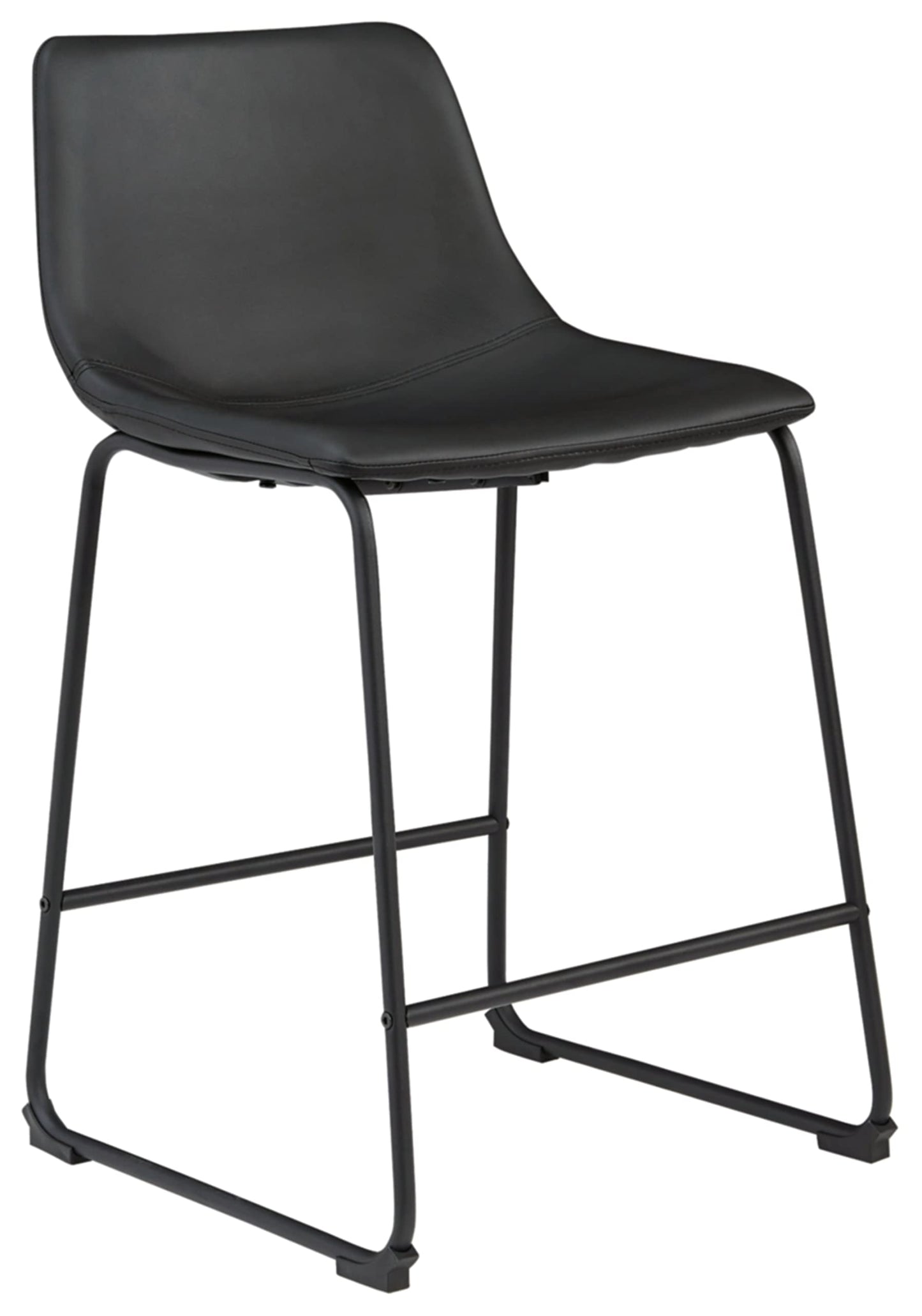 PRODUCTO 769-1 Taburete de bar moderno con forma de cubo, diseño exclusivo de Ashley Centiar, 24 pulgadas, altura de mostrador, 2 unidades, color negro