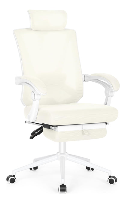 PRODUCTO 688 Misolant Silla de Oficina Ergonómica con Reposapiés, Silla de Escritorio Ergonómica con Soporte Lumbar Ajustable 2D, Silla de Oficina con Respaldo Alto y Reposacabezas Ajustable, Cómoda Silla de Oficina Ejecutiva