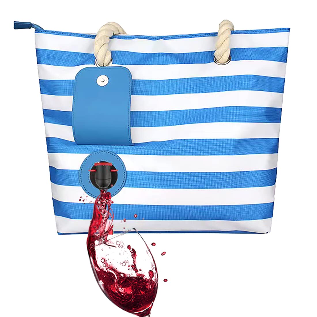 PRODUCTO 720 Famolay Bolsa para vino de playa, bolsa enfriadora de vino, portamonedas aislado a prueba de fugas con compartimentos ocultos con pico, capacidad para 2 botellas de vino para viajes, restaurante BYOB, fiesta, cena