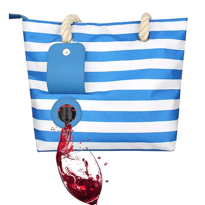 PRODUCTO 720 Famolay Bolsa para vino de playa, bolsa enfriadora de vino, portamonedas aislado a prueba de fugas con compartimentos ocultos con pico, capacidad para 2 botellas de vino para viajes, restaurante BYOB, fiesta, cena