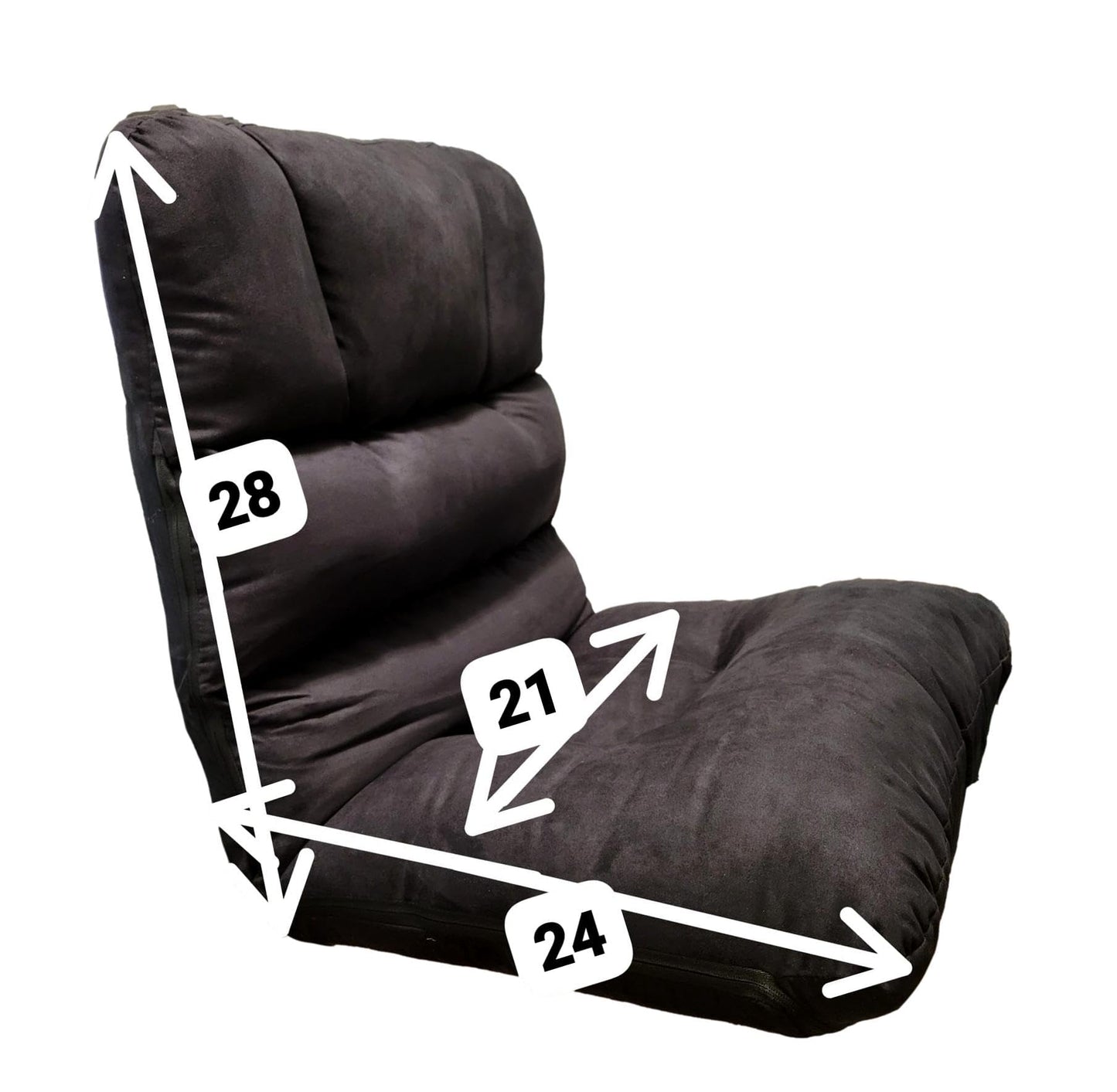 PRODUCTO 637 Silla de piso portátil ajustable, acolchado de relleno de polietileno de alta densidad, estructura acolchada con respaldo, sillón plegable, cama acolchada, sillón reclinable, juegos, meditación, sillón reclinable para TV. Con bolsa