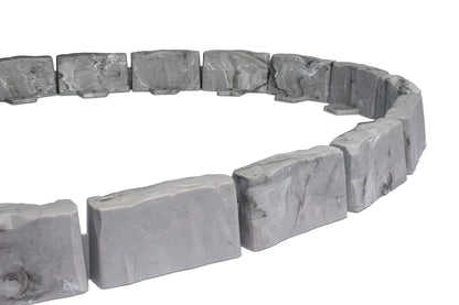 PRODUCTO 738-1 Borde de paisaje EasyFlex sin excavación con púas de anclaje, borde de jardín decorativo con aspecto de piedra de 2,7 pulgadas de alto, kit de 15 pies, gris pizarra