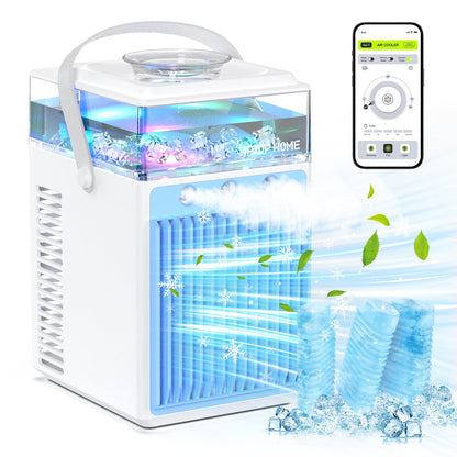 PRODUCTO 783 Aires acondicionados portátiles, humidificador enfriador personal evaporativo recargable 4 en 1 con 6 cajas de hielo, mini aire acondicionado silencioso de 3 velocidades con LED, aire acondicionado ventilador , tienda de campaña, dormitorio