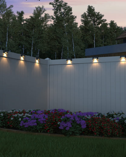 PRODUCTO 730 JACKYLED Paquete de 16, luces de paso impermeables LED de energía solar para valla exterior para barandilla de escalera de cubierta, iluminación exterior para pared, jardín, patio, balcón, decoración