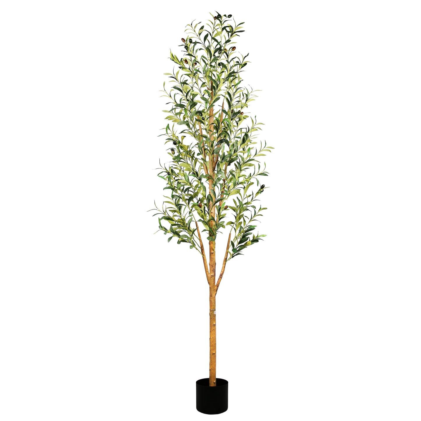 PRODUCTO 756 Sunnyglade Olivo artificial de 5.9 ft de alto, plantas en maceta de seda sintética para el hogar, sala de estar, oficina, decoración interior, olivo falso con tronco de madera natural y hojas realistas, ramas y frutas