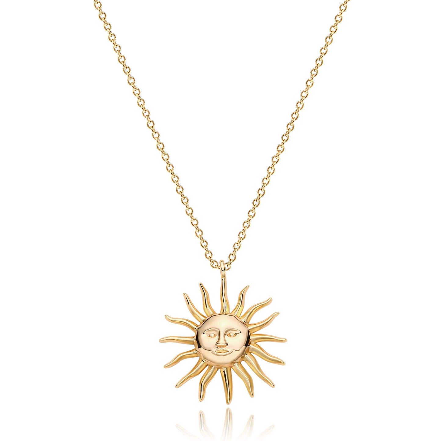 PRODUCTO 653-3 MEVECCO Collar de sol Chapado en oro de 18 quilates Collar de dijes de oro delicado Gargantilla con colgante de dijes celestiales de sol para mujer Collar de capas con rayos de sol de oro delicado Regalo de Navidad para ella