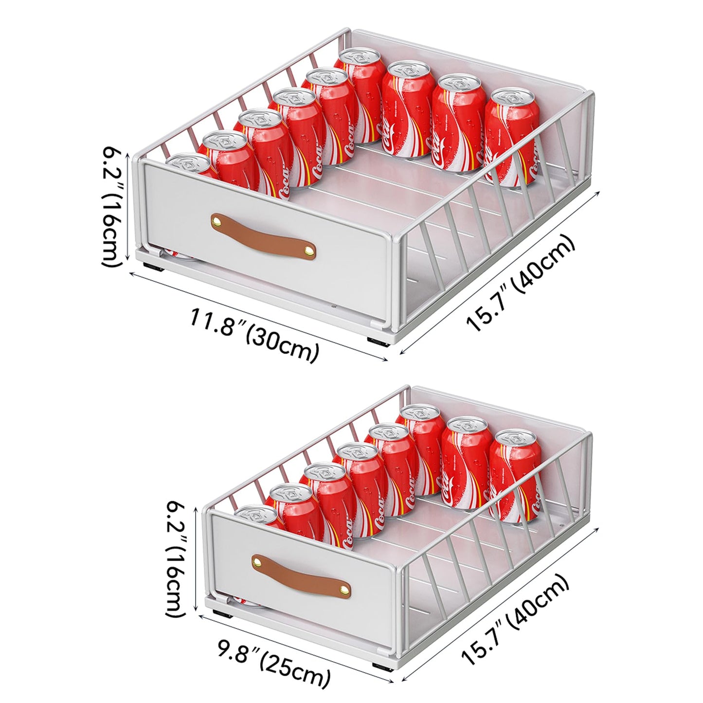 PRODUCTO 796 Organizador de gabinete extraíble fijo con nanopelícula adhesiva, estantes de despensa deslizables de alta resistencia, almacenamiento en cajones, canasta de gabinete de malla deslizante con asa para cocina, baño, hogar, 11.8W"X 15.7D"X6.2"H