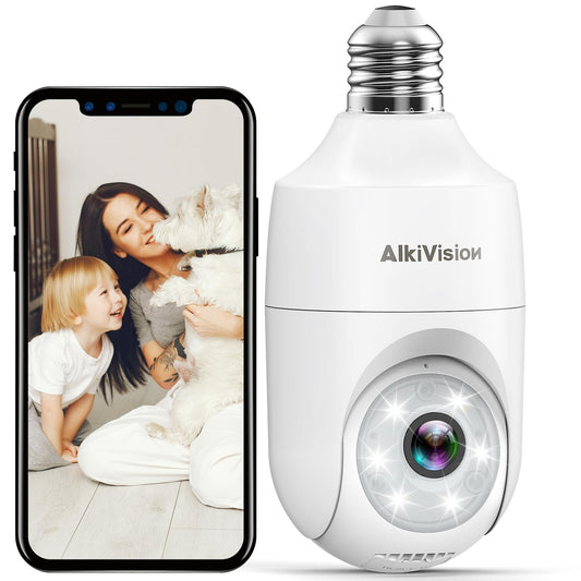 PRODUCTO 687 Cámaras con bombilla  inalámbricas para exteriores - 2,4G Hz Detección de movimiento de 360°, para seguridad del hogar en exteriores interiores, visión nocturna a todo color, seguimiento automático, alarma de sirena, grabación 24/7