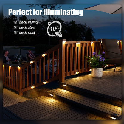 PRODUCTO 776 SOLPEX Luces solares para terraza, paquete de 16, luces solares para escalones, luces solares LED impermeables para escaleras, escalones, cercas, patios y caminos al aire libre (blanco cálido)