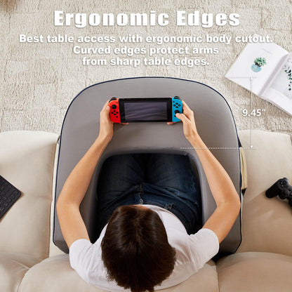 PRODUCTO 634 Almohada de lectura para juegos,  extra grande para reposabrazos para adultos, almohada de espuma viscoelástica para reposabrazos para leer, trabajar, jugar al interruptor de cubierta de vapor o sentarse en el sofá del suelo de la cama (gris)