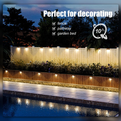 PRODUCTO 776 SOLPEX Luces solares para terraza, paquete de 16, luces solares para escalones, luces solares LED impermeables para escaleras, escalones, cercas, patios y caminos al aire libre (blanco cálido)