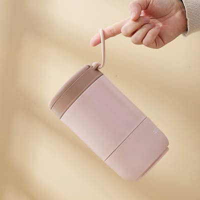 Taza de almuerzo y recipiente para comida caliente con tapa y 2 compartimentos - Tarro de comida con aislamiento de doble pared de acero inoxidable para cereales y leche, avena, sopa para llevar - taza y recipiente para adultos con aislamiento térmico C