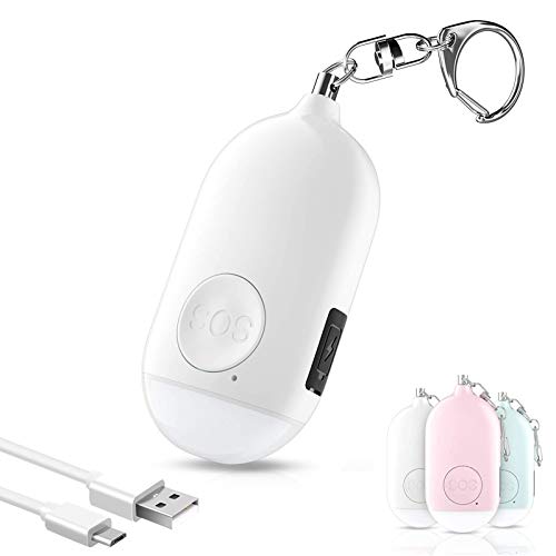 Kimfly Safesound Alarma personal Sirena Canción 1 paquete – Llavero de alarma de autodefensa de 130 dB con linterna LED de emergencia – Dispositivos de protección personal de seguridad para mujeres, niñas, niños y ancianos