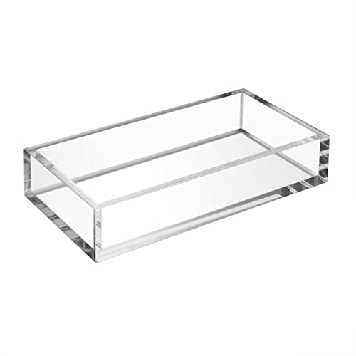 HIIMIEI - Servilletero acrílico de 0.315 in de grosor, soporte para toallas de invitados de 8,5 x 4 pulgadas, soporte para servilletas de cóctel de mesa transparente para baño, restaurante, oficina, comercial, cocina, fiesta