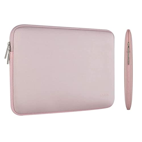 MOSISO Funda para Portátil Compatible con MacBook Air/Pro, Notebook de 13-13.3 Pulgadas, Compatible con MacBook Pro 14 Pulgadas 2023-2021 A2779 M2 A2442 M1, Bolsa de Neopreno con Estuche Pequeño, Rosa Bebé