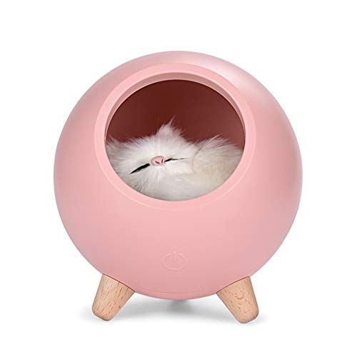 PRODUCTO 379 Lámpara de casa para gatos, lindo gatito, casa para mascotas, luz para gatos, luz nocturna recargable por USB, regalos para amantes de los gatos, decoración de la habitación para mujeres, esposas, mamás y niñas