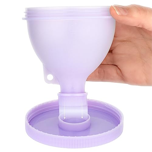 ProStand [paquete de 6] – Embudos con soporte para llenar botellas de agua con proteína en polvo, juego de recipientes de suplemento para llevar o uso en la cocina, llavero para vaso mezclador V2