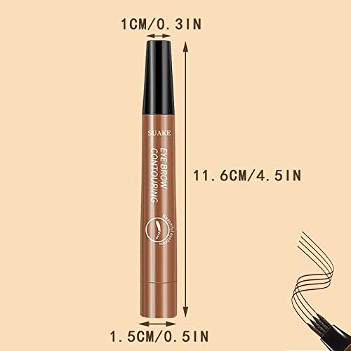 subaoqi 5 PCS Lápiz Microblading para Cejas Pincel para Lápiz de Cejas, Marrón Claro y Oscuro Gris Rojizo Negro Mágico Preciso Impermeable 4 Puntas Tattoo Studio Brow Pen